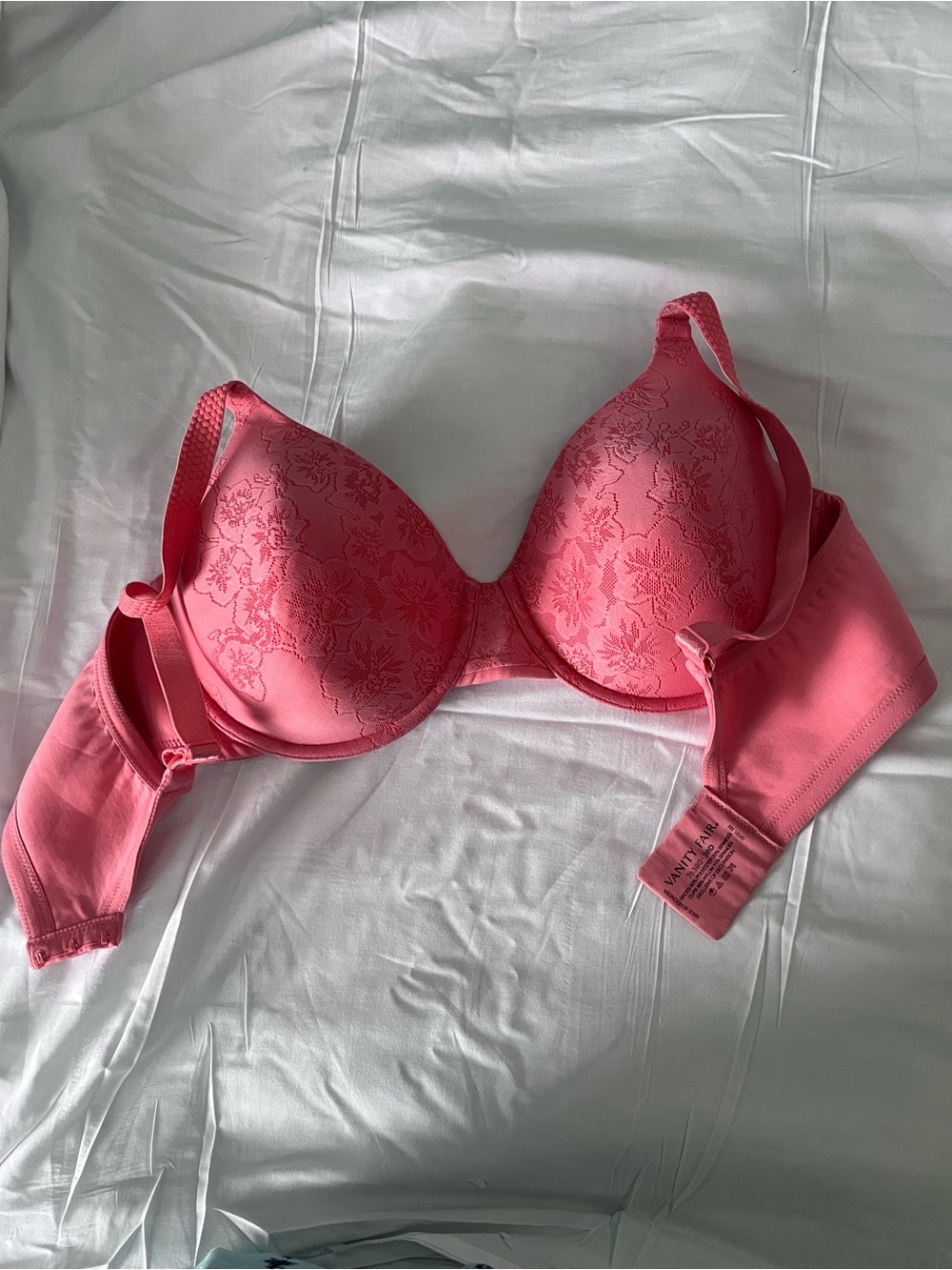 Vanity Fair Coral Pink Lace T-Shirt Bra